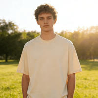 T-shirt Homme Blanc Uni 100% Coton Coupe Ample Personnalisable avec Impression de Logo pour Marque DIY Streetwear Décontracté