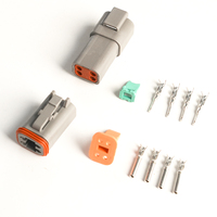 Conector Automotriz DTP04-4P Gris de 4 Pines, Impermeable, Deutsch DTP, Macho y Hembra, Arnés de Cableado, Enchufe y Conector