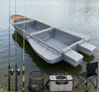 Bateau de pêche pliable en PE pour sports nautiques avec fonctions de dérive et de plongée, léger, pour 4 à 6 personnes