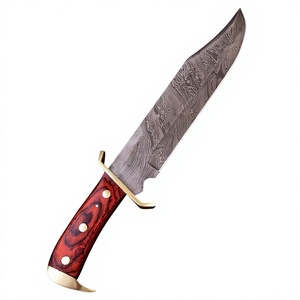 Couteaux Bowie en acier faits à la main avec manche en bois et étui en cuir fin, prix de gros - Product Image 1