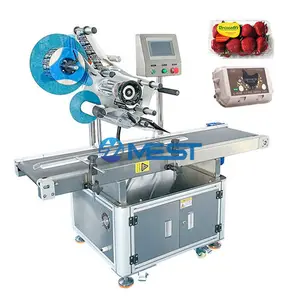 Automatic carton box labeler CD DVD flag pouch pet bag flat top side surface label applicator snack bag labeling machine