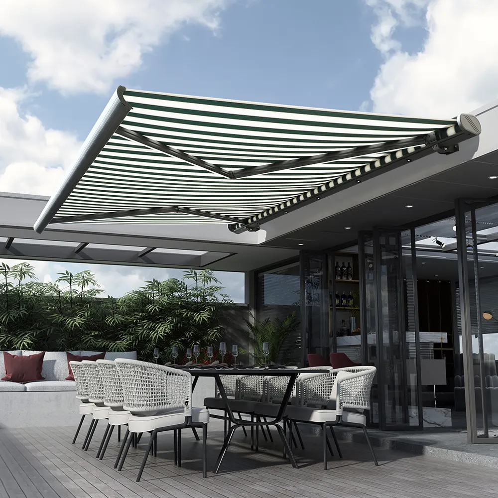 Benutzer definierte kommerzielle Klapp arm Kassette versenkbare Plane Terrasse Sonnenschutz Markise Balkon Baldachin motorisiert