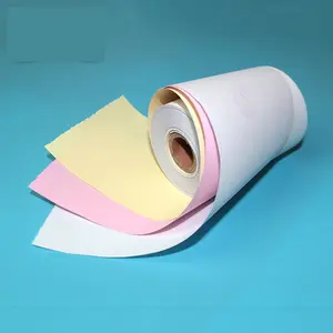 ม้วนกระดาษเครื่องพิมพ์ความร้อน3ชั้นขนาด75*60มม. ม้วนใบเสร็จแบบไร้คาร์บอน