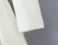 Robe courte décontractée à col carré, manches longues, couleur beige, nœud devant, pour femmes