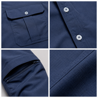Kemeja Kasual Pria Lengan Panjang 100% Katun dengan Saku - Warna Solid, Bahan Dobby Bernapas, Kancing Depan, Gaya Pakaian Kerja untuk Layanan OEM