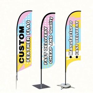 Drapeaux de plage publicitaires d'extérieur et d'intérieur, supports de bannières, promotion de marque de crème glacée, mât en aluminium de 2M, 3M, 4M, 5M, drapeau de plage personnalisé - Product Image 5