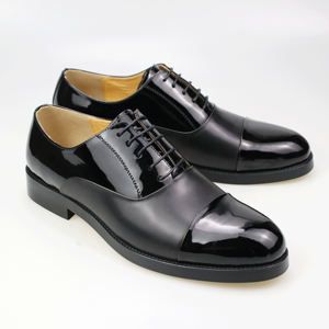 Chaussure Oxford classique formelle à lacets en cuir verni pour <span class=keywords><strong>homme</strong></span>, chaussures de cérémonie pour costume de mariage, smoking, couleur : <span class=keywords><strong>noir</strong></span> et marron, taille : 39-46 - Product Image 1