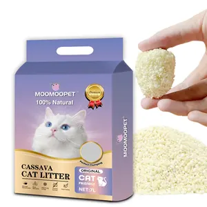 Dust free eco-friendly natural plant cat toilet flushable cassava cat litter quick clumping Garfield Cat Litter sand 2024 new