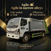 Camion compacteur de déchets mini DongFeng 6CBM, châssis 4x2, système de chargement automatique pour la collecte des déchets résidentiels