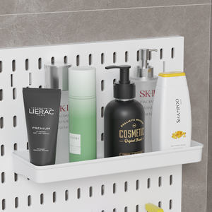 Organisateur de salle de bain mural à monter soi-même, étagère en panneau perforé sans perçage pour évier, cosmétiques et articles de toilette, rangement décoratif créatif - Product Image 4