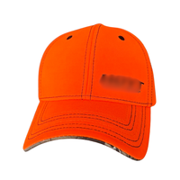 Casquette de baseball orange personnalisée pour le tir à l'arc, chapeau de chasse haute visibilité, protection UV, respirant, en coton, avec doublure camouflage sur la visière, casquettes de course