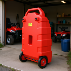 Bidón de Combustible Portátil de 32 Galones con Ruedas, Rojo, para Almacenamiento de Gasolina en Autos, Cortadoras de Césped, Cuatrimotos, Barcos - Product Image 2