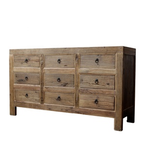 Chest of drawers Chinese rustic hard wood cabinet factory supplier reproduction wooden cabinet customizable solid wood cabinet
