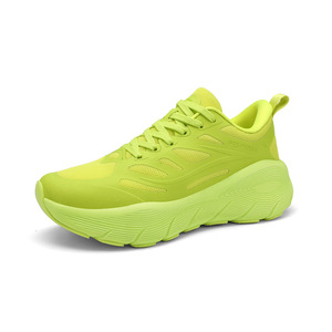 Sneakers da passeggio da donna con plateau chunky, suola spessa moderata, aumento di altezza discreto, allacciatura e design sportivo aerodinamico - Product Image 3