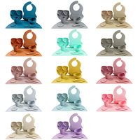 Ensemble de vaisselle pour bébé de qualité alimentaire, réutilisable, avec bavoir, bol à soupe résistant à la chaleur, assiette compartimentée, tapis de table antidérapant et cuillère-fourchette lavable