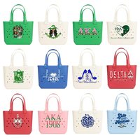 Individuell Bedruckte Sommer-EVA-Strandtasche Großhandel Wasserdichte Gummi-Tragetasche Waschbare Greek Life Schwesterbruderschaft Geschenke Großformat