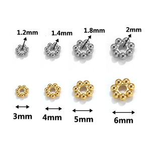Daisy neige <span class=keywords><strong>flocon</strong></span> fleur entretoise perles plaqué or breloques connecteurs de perles en vrac pour acier inoxydable bijoux - Product Image 5