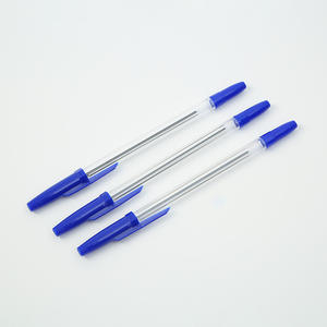 Pulpen Plastik Logo Kustom Termurah Grosir Laris Manis 3 Warna dengan Tutup - Product Image 1