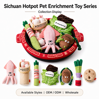 Collection de jouets interactifs en peluche pour animaux de compagnie, série Sichuan, avec couineur et fonction de dissimulation de friandises, pour le jeu de tirage et le renifleur