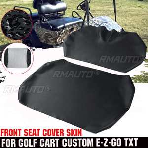 Housses de siège de voiturette de golf en cuir PU pour voiturette de golf personnalisée EZGO TXT RXV Club Car DS, ensemble de housses de siège avant, noir/beige - Product Image 1
