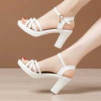 Nouvelle Tendance 2026 : Sandales en Cuir Verni Rouge pour Femme, Talons Carrés de 8 cm, à Brides et Bride Cheville, Chaussures Élégantes pour Fêtes et Mariages