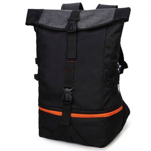 Sac à dos tendance en gros avec logo personnalisé, sac à dos de voyage à enroulement, imperméable, pour le sport, le basketball, sac à dos noir pour hommes et femmes - Product Image 2