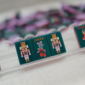 Premium Luxury Acrylic Christmas Mahjong Tiles Set 160PCS Durable Hand Illustrated <b>Nutcracker</b> Art Bulk Wholesale for US Buyers - Product Image 3