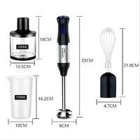Mixeur Plongeant Électrique 4-en-1 5 Vitesses en Plastique, Robot Culinaire Portable, Préparateur de Repas pour Bébé, Batteur à Œufs, Hachoir à Viande