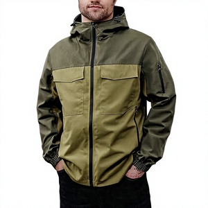 Veste de travail d'hiver pour hommes, imperméable et coupe-vent, en softshell, 100% polyester, style bomber, à capuche, anti-UV, séchage rapide, fermeture avant - Product Image 1