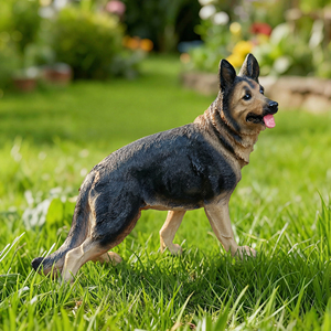 Figura Realista de Perro Pastor Alemán en Resina, Estatua de Cachorro Alsaceano, Decoración para Hogar, Oficina y Jardín - Product Image 1