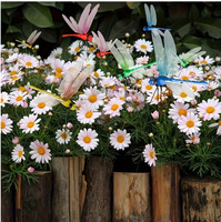 Vente en gros de piquets de jardin en forme de libellule 3D, libellules artificielles réalistes avec clips pour la décoration extérieure de la cour, du jardin, du pot de fleurs