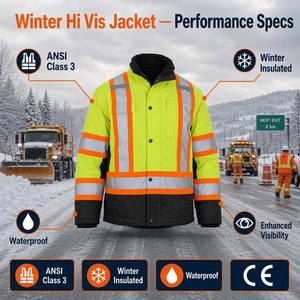 Veste <span class=keywords><strong>de</strong></span> sécurité réfléchissante <span class=keywords><strong>haute</strong></span> <span class=keywords><strong>visibilité</strong></span> pour <span class=keywords><strong>homme</strong></span>, imperméable, pour travaux <span class=keywords><strong>de</strong></span> construction, hiver, personnalisable, en promotion - Product Image 2