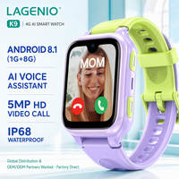 Montre connectée pour enfants LAGENIO K9 AI Android 4G avec carte SIM, GPS+WIFI+LBS, écran 1,78 pouces, 1+8 Go, appel vidéo HD, SOS, CE, RoHS, FCC