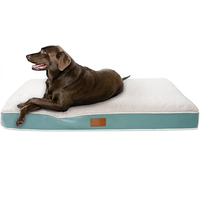 Orthopädisches Hundebett mit Eierkarton-Schaumstoffmatratze, Wasserdichte Lammfell-Hundematte, Waschbares Leathaire-Kissen für Große Hunde