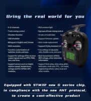 Control Remoto Transmisor de Radio Flysky FS-ST8, 8-10 Canales, Protocolo ANT, 2.4GHz ISM, Pantalla LCD para Drones RC FPV, Aviones de Ala Fija, Autos y Barcos
