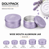 Pot en aluminium à large ouverture avec couvercle à vis, finition bleu poudré minimaliste, pour crème, masque, beurre corporel et poudre.