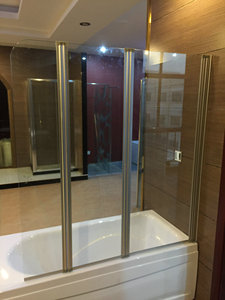 PROMOTION Durable En Utilisant Largement Pas Cher Pliable 3 Panneaux En Aluminium Pivot Tournant Écran <span class=keywords><strong>Baignoire</strong></span> SALLE DE DOUCHE - Product Image 5