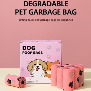 Bolsas para excremento de perro con estampado de pata rosa, gruesas, portátiles, rollos para desechos de mascotas, paquete de 10 rollos - Product Image 2