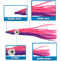 100 pièces/sac personnalisé 4-24cm lumineux artificiel en caoutchouc poulpe doux leurres de pêche thon voilier appâts calmar jupe leurres