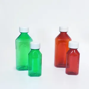 1OZ 2OZ 3OZ 4OZ 6OZ 8OZ 12OZ 16OZ Pharmaceutical Plastic Liquid Oval Bottles Graduated Transparent Bottles For Chemicals