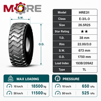 Pneu radial OTR 26.5R25 E3/L3 HRE31 2 étoiles pour chargeuse sur pneus, camion benne, bulldozer, engin de terrassement, sans chambre à air, tout-terrain