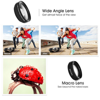 Objectif de téléphone 2-en-1 0,45X Super Grand Angle et 12,5X Macro, qualité DSLR 4K HD, universel à clipser pour appareil photo mobile, idéal pour la photographie de voyage