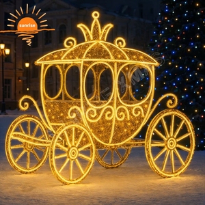 Décoration de Noël et de fêtes de qualité commerciale : Lumière LED extérieure en forme de citrouille et de calèche, pour événements et festivals urbains - Product Image 2