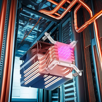 Refroidisseur de processeur à quatre caloducs avec ventilateur PWM 12V à LED arc-en-ciel et roulement fluide, compatible avec les boîtiers d'ordinateurs de bureau Intel
