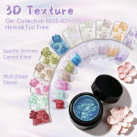 Nouvelle collection de gels texturés 3D sans HEMA ni TPO, faible odeur, pour nail art, vente en gros de vernis gel