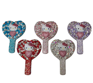 Miroir diamant fantaisie de luxe en strass Miroir de maquillage à main Miroir de <span class=keywords><strong>salon</strong></span> de beauté à cils - Product Image 1