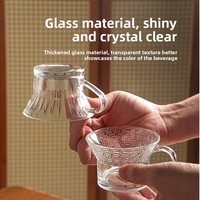 Tasse en verre haut de gamme personnalisée pour le bureau et la maison, tasse à eau avec poignée, tasse à café, tasse à thé florale grande capacité