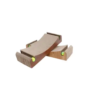 Custom Model Cardboard Cat Scratcher Eco-Friendly Corrugated Cardboard Cat Scratching Pad With Bell Cat Lounge Bed Scratch Pad