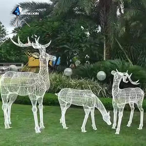 منحوتات غزال بإطار سلكي مخصصة حديثة-ديكور رائع لأوروبا وأمريكا والشرق الأوسط - Product Image 4