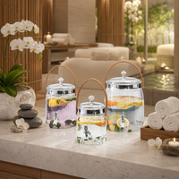 Grande carafe à eau froide en PET avec robinet et infuseur à fruits pour thé glacé et limonade, distributeur de boissons en libre-service